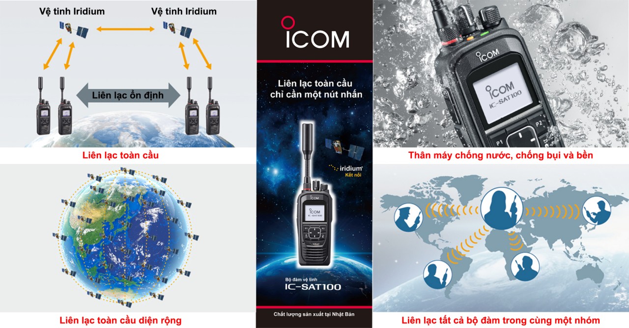 Bộ đàm vệ tinh IC-SAT100